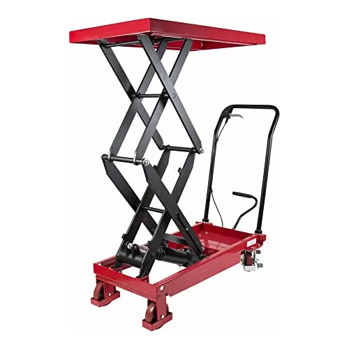 STIER Doppelscheren Hubtischwagen - 350 kg Traglast, hydraulisch - Hubtische - Robuster Doppelscheren Hubtischwagen mit 350 kg Traglast, hydraulisch und ergonomisch, ideal für komfortables Arbeiten auf verschiedenen Böden.