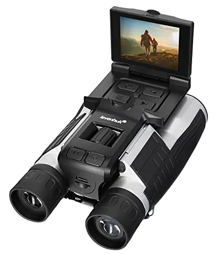 Levenhuk Atom Digital DB20: Kompaktes Fernglas mit LCD-Display - Ferngläser mit integriertem 2-Zoll-LCD-Display für Foto- und Videoaufnahmen, ideal für Outdoor-Abenteuer und Langzeitbeobachtungen.