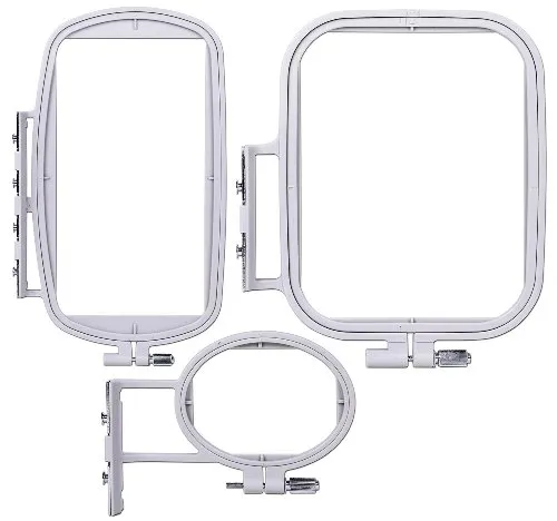 Nähwelt Flach 3er Stickrahmen-Set für Brother: Rechteckig, Grau, Kunststoff