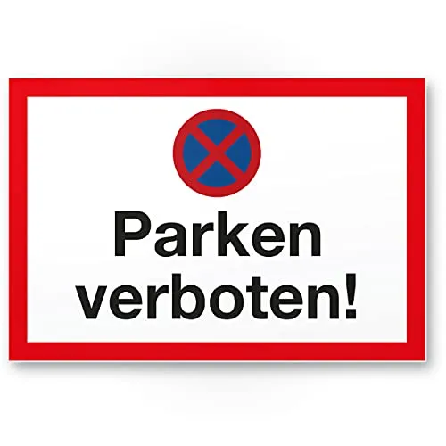 Komma Security Parken Verboten Schild 30 x 20 cm Parkverbotsschild Einfahrt Garage Stellplatz Parkplatz Privatparkplatz Privatgrundstück Hinweisschild Parkplatz freihalten - Parkverbot