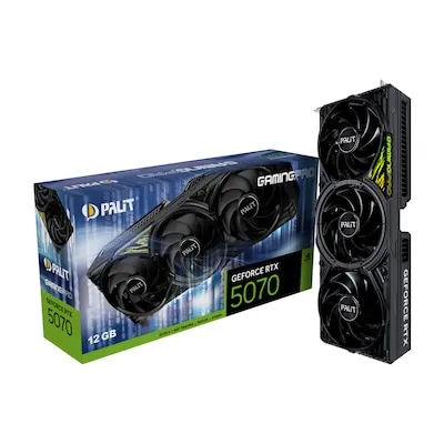 Palit GeForce RTX 5070 GamingPro - 12GB GDDR7 - Grafikkarten mit 12 GB GDDR7-Speicher und beeindruckendem Chiptakt von bis zu 2512 MHz für ultimatives Gaming-Erlebnis.
