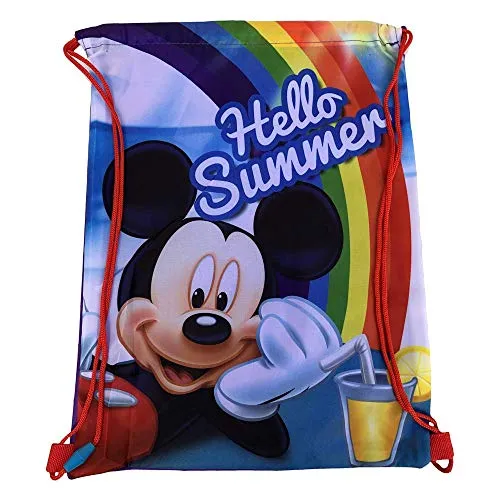 Mickey Mouse Turnbeutel mit Kordeln, 40 x 30 cm, Micky-Maus, für das Fitnessstudio, 40 cm, Mehrfarbig