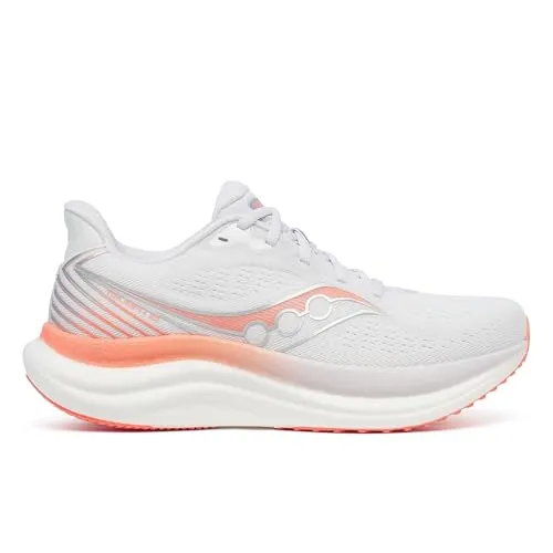 Saucony Damen Triumph 23 Laufschuhe – Weiß, Größe 41.0 - Laufschuhe mit PWRRUN+ Dämpfung für maximalen Komfort und weiche Abrollbewegung. Ideal für tägliche Trainingsläufe und lange Distanzen.