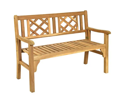 GOPLUS Gartenbank 2 Sitzer Klappbar aus Massivholz in beige von KOMFOTTEU