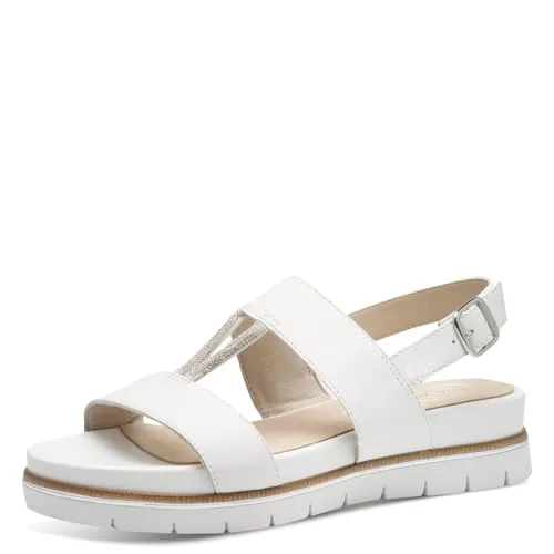 Tamaris Damen 8-88709-44 Sandalen, Weiß, 40 EU - Wanderschuhe mit extra leichter Sohle für unbeschwertes Laufgefühl und optimalen Komfort, ideal für sonnige Tage und entspannte Spaziergänge.