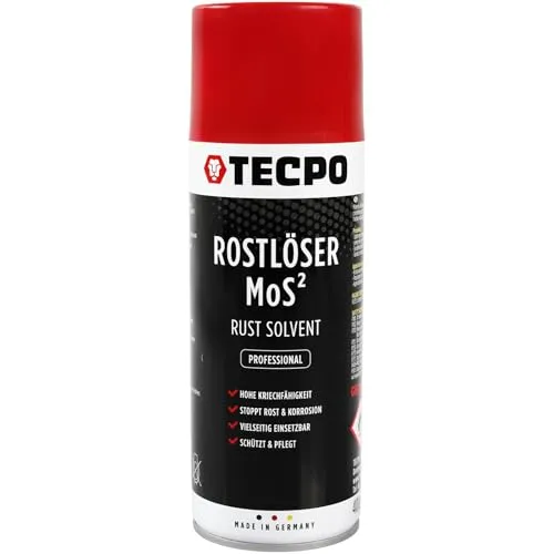 TECPO Rostlöser MoS², 400ml Schmiermittel Rost Umwandler - Multifunktionsspray mit Korrosionsschutz und Kriechfähigkeit für oxidierte und verrostete Verbindungen