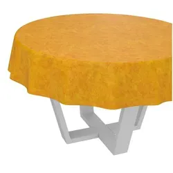ANRO Tischdecke Wachstuch abwaschbar Marmor Tischwäsche (Einzelstück 1-tlg), wasserabweisend pflegeleicht Klassisch-elegant Orange Rund 120cm orange Rund | Ø 120 cm x 120 cm x 120 cm