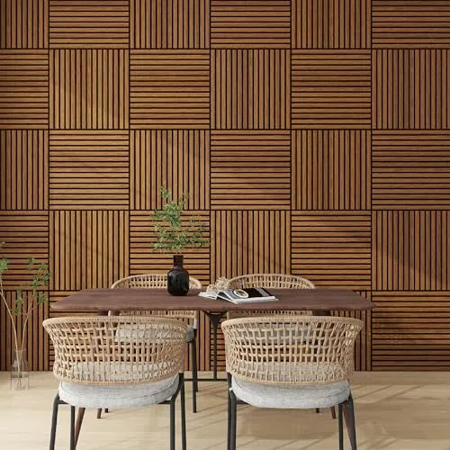 neu.holz 3D Wandpaneel »Vang« 4-tlg, Teakoptik