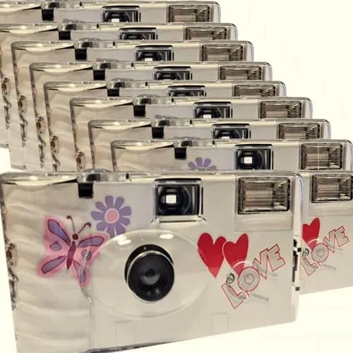 10X 1A PHOTO PORST Einwegkamera Edition Butterfly - Analoge Einwegkamera für Hochzeiten, Partys und Festivals, inklusive Batterien und Qualitätsfilm für 270 Aufnahmen, einfach zu bedienen und ideal für Innen- und Außenfotografie.