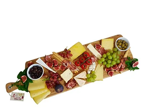 SmokeMax® XL Riesen Servierbrett aus Bambus (75x22x2cm) - Hackbretter aus 100% natürlichem Bambusholz, geölt mit Olivenöl. Ideal als riesiges Schneide- und Servierbrett für BBQ und besondere Anlässe.