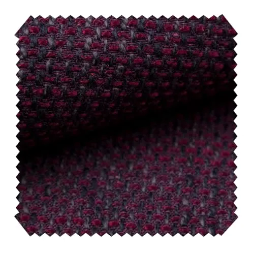 novely® LANZ Premium Möbelstoff mit Schwerem Webcharakter - Grob Gewebter Polsterstoff - Struktur-Stoff in 15 Farben - Pflegeleichte Meterware 1lfm | Farbe: 11 Bordeaux Schwarz