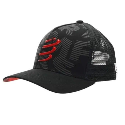COMPRESPORT Trucker Cap – Sonnenschutz – Mütze mit Netz – breiter und gebogener Schirm – verstellbar – vor oder nach dem Training – Einheitsgröße.
