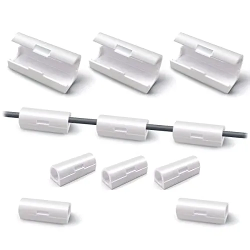 StüCk Kabelhalter Kabelclips, Selbstklebend Schreibtisch KabelfüHrung, Kabel Clip Kabelorganisation füR Kabelclips, BüRo Und Zuhause (White A Small) 40