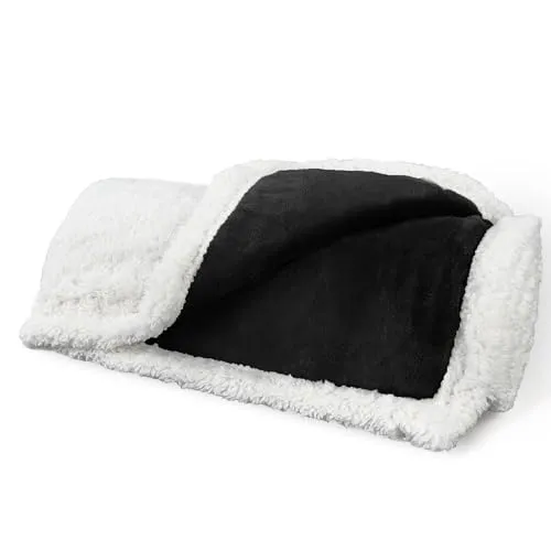 Pawsee Fleece Haustierdecke Flauschig Waschbar Sherpa Plüsch Kuscheldecke Hundebett für Hunde Welpen Katzen, 114 x 76cm