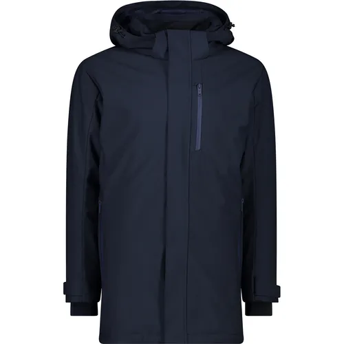 CMP MAN Parka Snaps Hood black blue (N950) 50 - Funktionsjacke für Herren mit Clima Protect-Membran für Wasserdichtigkeit WP 7.000 und Atmungsaktivität MVP 3.000 – ideal für jedes Wetter und urbanen Stil.