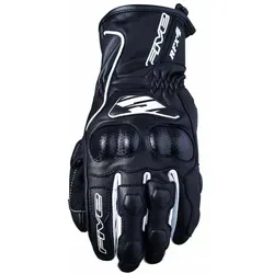 Five RFX 4 Damen Motorradhandschuhe, schwarz-weiß, Größe L - Motorradhandschuhe mit PU-Knöchelprotektor und Carbon-Print, bieten optimalen Schutz und Komfort für Damen beim Fahren.