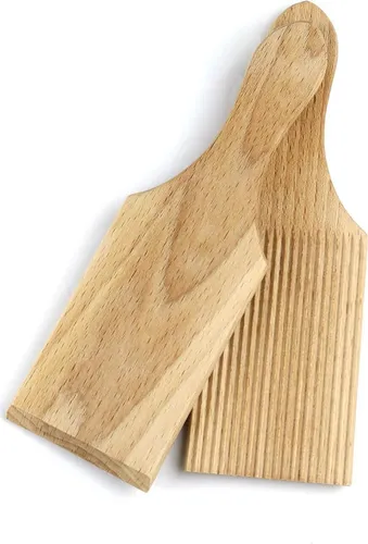 Butterkugelformer Schlägel mit Rillen, 2 Stück, aus Buchenholz 18 cm