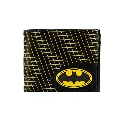 Batman Geldbörse Rubber Logo Grid - Offizielles DC Comics Portemonnaie - Geldbörsen & Etuis, hochwertiges Kunstleder mit Gummi Batman Logo, ideal für Fans mit 1 Scheinfach, 3 Kartenfächern und praktischem Münzfach.