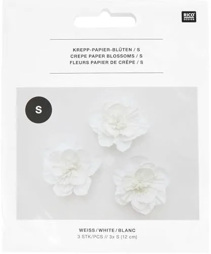 Krepppapier Blüten, Weiß S, FSC MIX