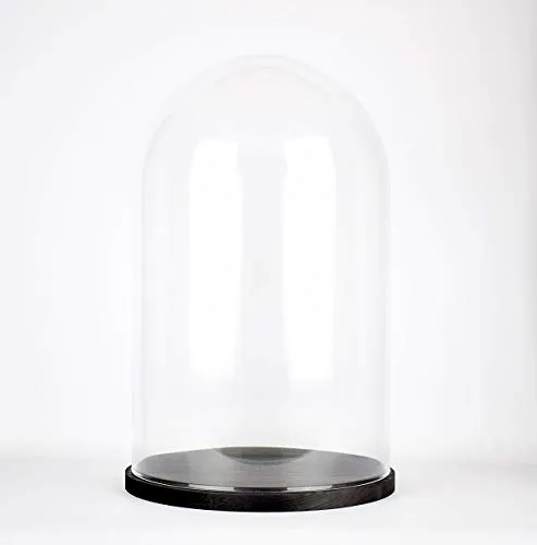 EMH Mundgeblasene Glasglocke mit schwarzem Boden, handgefertigt, 40 cm