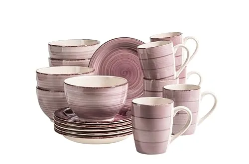 MÄSER 931950 Bel Tempo II Frühstück-Service für 6 Personen in lila von Mäser