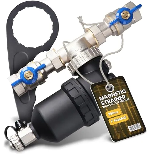 Instalguru Schlammabscheider Magnetabscheider 1'' DN25 Filter Wasserfilter Schmutzfänger Schmutzfilter Partikelabscheider Magnetischer Schmutzsieb Magnetfilter Heizung