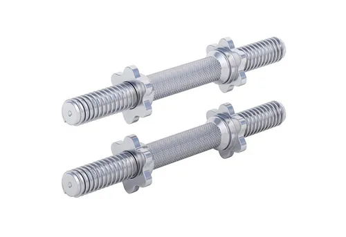 GORILLA SPORTS Kurzhantelstange 30mm, 100kg belastbar - Kurzhantelstange für vielseitiges Training, hochwertig verchromt, mit sicherem Griff und praktischen Sternverschlüssen für schnelles Wechseln der Gewichte.