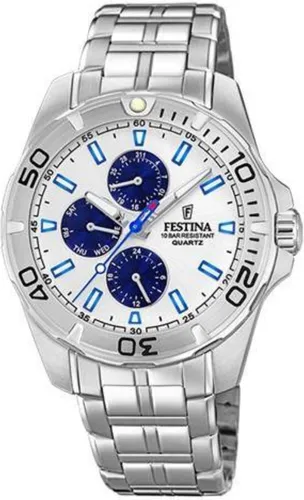 Festina Herren Multi Zifferblatt Quarz Uhr F20445/1 - Elegante Armbanduhr für Herren mit 43mm Edelstahlgehäuse, wasserdicht bis 10 bar, ideal für jeden Anlass und sportliche Aktivitäten.