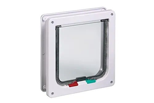 Karlie Katzentür 4-Wege-Verschluss - für große Katzen, wetterfest und zugluftsicher mit Magnetverschluss und Bürstendichtung