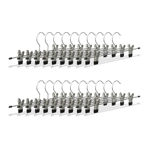 Metall Hosenbügel Set in silber von Relaxdays