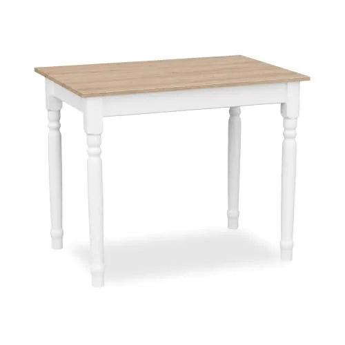 Metdrew Esstisch aus Holz | küchentisch 90x60 | holztisch | Tisch mit dekorativen Beinen | Esstisch für 2 Personen | Tisch klein küche | skandinavisch| küchentisch weiß | Tischplatte: Artisan Eiche