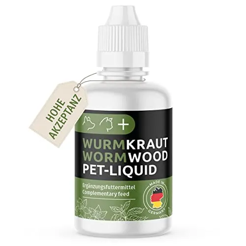 GreenPet Wurm Kraut Pet Liquid Tropfen - Natürliche Wurmkur für Hunde, Katzen & Kaninchen - Wurmkuren für Hunde: Effektive, pflanzliche Wurmkur-Alternative zur Unterstützung der Magen- & Darmfunktion – Einfach ins Futter mischen und für hohe Akzeptanz bei allen Haustieren sorgen!