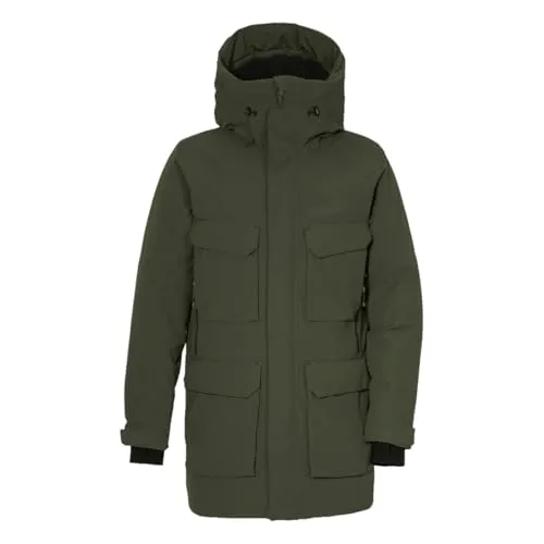 DIDRIKSONS Drew USX Parka 8 - Herren Funktionsjacke in Greendark - Wasserdichter und winddichter Parka mit isolierender Füllung, ideal für kalte Herbst- und Wintertage. Praktische Taschen und verstellbare Kapuze bieten Komfort und Stil für Outdoor-Aktivitäten.