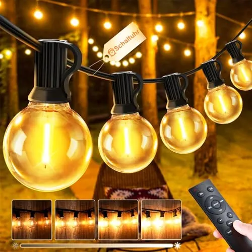 JEYMORKEY Lichterkette LED Außen Strom Outdoor in weiß von JEYMORKEY