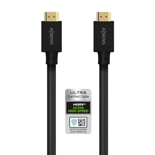 AISENS HDMI-Kabel V2.1 Ultra High Speed/Hec 8K@60Hz 48Gbps A/M-A/M, schwarz, 5 m