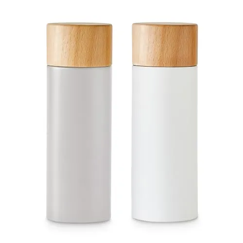 Salz- und Pfeffermühlen-Set 2-tlg. im Scandi-Design - Küchenhelfer mit verstellbarem Keramikmahlwerk zum mühelosen Mahlen von Gewürzen. Das stilvolle Design fügt sich harmonisch in jede Küche ein und lässt sich einfach nachfüllen.