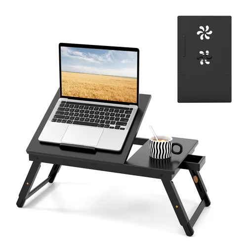 COSTWAY Bambus Laptoptisch klappbar