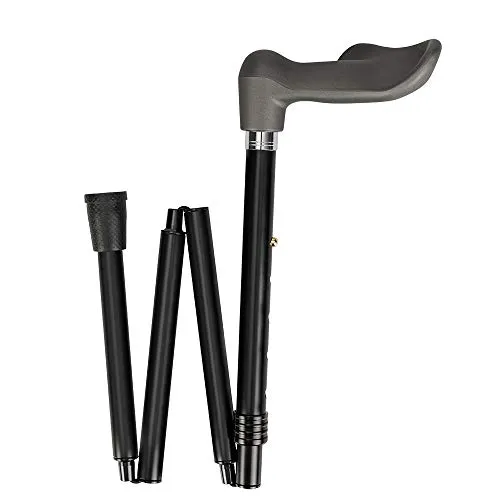 OSSENBERG Gehstock für Linkshänder - Faltbarer Leichtmetallstock mit ergonomischem Fischergriff für sicheren Halt. Ideal für Linkshänder, platzsparend und bis 100 kg belastbar.