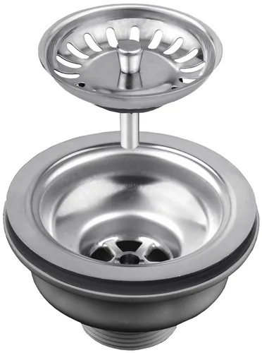 Ablauf und Körbchen aus Edelstahl 1 1/2