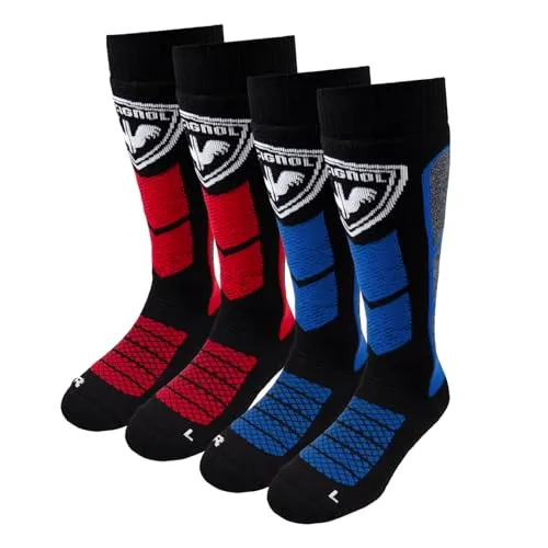 Rossignol 2 Paar Herren Skisocken Socken Skistrümpfe Thermotech, Farbe:Schwarz, Größe:42-44, Artikel:-200 black