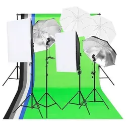 vidaXL Fotostudio-Beleuchtung Set - Fotostudio Zubehör mit energiesparenden LED-Leuchtmitteln, ideal für professionelle Portrait- und Produktfotografie mit einstellbarem Hintergrundsystem und natürlichem Licht.