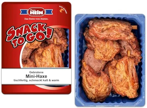 Dieter Hein Gebratene Mini-Haxen - ca 1,6 kg - Fleisch- & Geflügelkonserven, zart und knusprig, ideal für eine deftige Hauptmahlzeit im deutschen Stil.