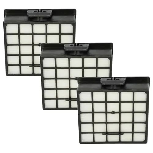 vhbw 3x Staubsaugerfilter kompatibel mit Siemens Z2.0, VSZ 31455, Z3.0, VSZ 41666/01, Z1.0 Staubsauger - HEPA-Filter Schwarz Weiß