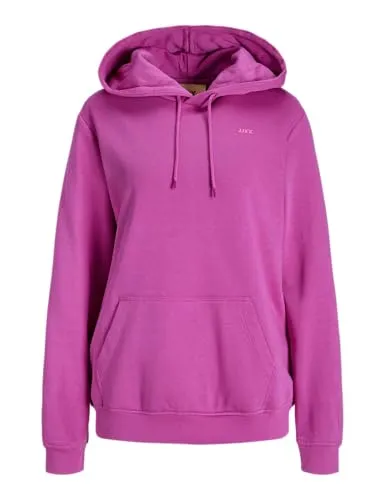 Jack & Jones Damen Jxabbie RLX Ls Every Hood SWT Noos Kapuzenpullover, Fuchsia Red/Print:Carmine Rose Jjxx Logo, XS