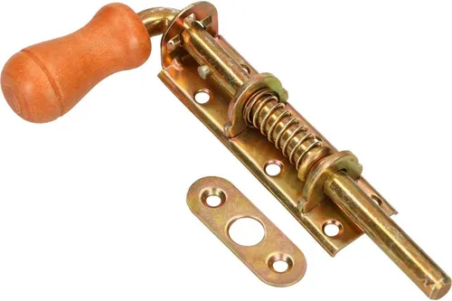 KOTARBAU® Federriegel 150 mm Bolzenriegel Türriegel Grendelriegel Verzinkt Rostfrei Holzgriff Wetterfest Mit Federung Torriegel