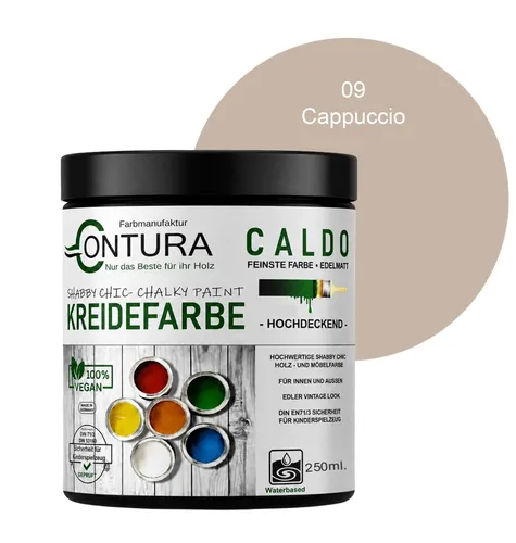 Contura BeGreen 250ml. Kreidefarbe Shabby Chic Möbellack - 09 Cappuccino
