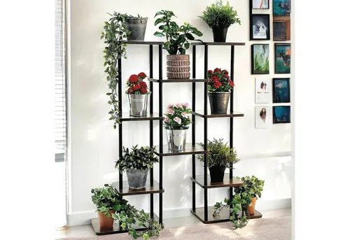 DanDiBo Blumenständer Wohnzimmer Metall Schwarz 6 Etagen - Elegantes Blumenregal für Ihr Zuhause, 100 cm hoch mit 6 Etagen für optimale Pflanzenpräsentation, ideal für jeden Wohnraum.