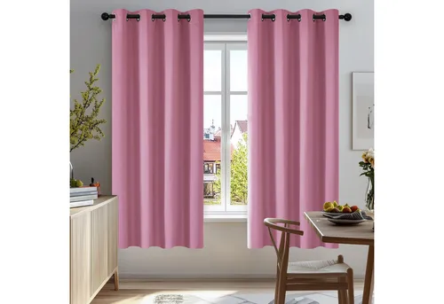 Deconovo Verdunkelungsvorhang Rosa 2er Set - Gardinen mit Ösen, blickdicht und wärmeisolierend, ideal für Schlafzimmer und Kälteschutz, pflegeleicht und maschinenwaschbar.