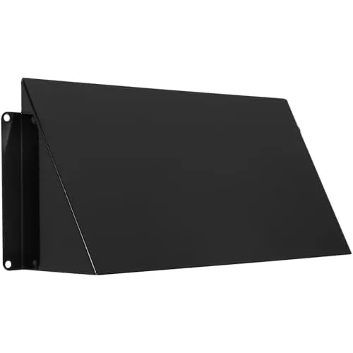 Vent Systems 250 x 120 mm Schwarz Lüftungsgitter Abdeckung - Verzinkter Stahl Abluftgitter Haube - Gitter/Grill Deckel - Aussen, Innen - Lüftung, Klimaanlage, Abluft Systemschutz Wetterschutzgitter