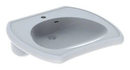 Geberit Vitalis Waschtisch unterfahrbar 650 x 600 mm - Weiß mit KeraTect - Badkeramik, elegantes Design mit pflegeleichter KeraTect-Oberfläche für einfache Reinigung und Langlebigkeit.